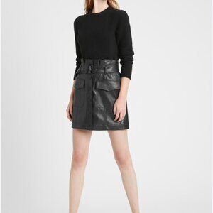 Banana Republic: Vegan Leather Utility Mini Skirt (Size 4)
